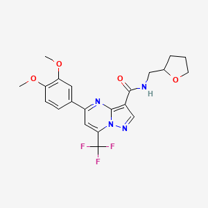 molecular formula C21H21F3N4O4 B4880756 5-(3,4-dimethoxyphenyl)-N-(tetrahydro-2-furanylmethyl)-7-(trifluoromethyl)pyrazolo[1,5-a]pyrimidine-3-carboxamide 