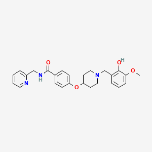 molecular formula C26H29N3O4 B4880775 4-{[1-(2-hydroxy-3-methoxybenzyl)-4-piperidinyl]oxy}-N-(2-pyridinylmethyl)benzamide 