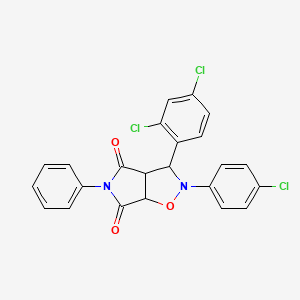 molecular formula C23H15Cl3N2O3 B4880792 2-(4-chlorophenyl)-3-(2,4-dichlorophenyl)-5-phenyldihydro-2H-pyrrolo[3,4-d]isoxazole-4,6(3H,5H)-dione 