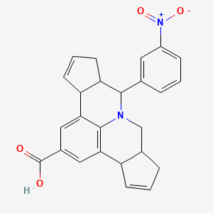 molecular formula C25H22N2O4 B4880819 7-(3-nitrophenyl)-3b,6,6a,7,9,9a,10,12a-octahydrocyclopenta[c]cyclopenta[4,5]pyrido[3,2,1-ij]quinoline-2-carboxylic acid 