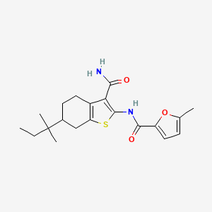 molecular formula C20H26N2O3S B4880833 N-[3-(aminocarbonyl)-6-(1,1-dimethylpropyl)-4,5,6,7-tetrahydro-1-benzothien-2-yl]-5-methyl-2-furamide 