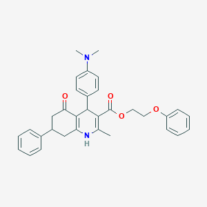 molecular formula C33H34N2O4 B4880837 2-phenoxyethyl 4-[4-(dimethylamino)phenyl]-2-methyl-5-oxo-7-phenyl-1,4,5,6,7,8-hexahydro-3-quinolinecarboxylate 