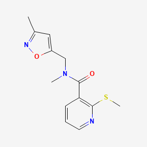 molecular formula C13H15N3O2S B4880839 N-methyl-N-[(3-methyl-5-isoxazolyl)methyl]-2-(methylthio)nicotinamide 