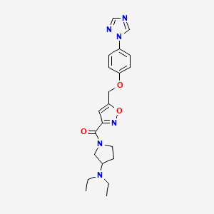 molecular formula C21H26N6O3 B4880848 N,N-diethyl-1-[(5-{[4-(1H-1,2,4-triazol-1-yl)phenoxy]methyl}-3-isoxazolyl)carbonyl]-3-pyrrolidinamine 