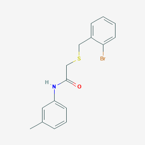 molecular formula C16H16BrNOS B4880853 2-[(2-bromobenzyl)thio]-N-(3-methylphenyl)acetamide 