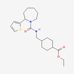 molecular formula C21H32N2O3S B4880867 ethyl 4-[({[2-(2-thienyl)-1-azepanyl]carbonyl}amino)methyl]cyclohexanecarboxylate 