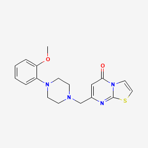 molecular formula C18H20N4O2S B4880873 7-{[4-(2-methoxyphenyl)-1-piperazinyl]methyl}-5H-[1,3]thiazolo[3,2-a]pyrimidin-5-one 