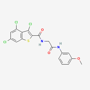 molecular formula C18H13Cl3N2O3S B4880904 3,4,6-trichloro-N-{2-[(3-methoxyphenyl)amino]-2-oxoethyl}-1-benzothiophene-2-carboxamide 