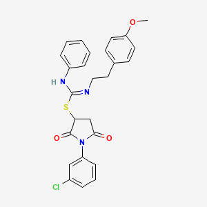 1-(3-chlorophenyl)-2,5-dioxo-3-pyrrolidinyl N-[2-(4-methoxyphenyl)ethyl]-N'-phenylimidothiocarbamate