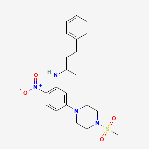 molecular formula C21H28N4O4S B4880977 (1-methyl-3-phenylpropyl){5-[4-(methylsulfonyl)-1-piperazinyl]-2-nitrophenyl}amine 