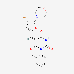 molecular formula C20H18BrN3O5 B4880978 5-{[4-bromo-5-(4-morpholinyl)-2-furyl]methylene}-1-(2-methylphenyl)-2,4,6(1H,3H,5H)-pyrimidinetrione 