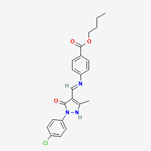 molecular formula C22H22ClN3O3 B4881005 butyl 4-({[1-(4-chlorophenyl)-3-methyl-5-oxo-1,5-dihydro-4H-pyrazol-4-ylidene]methyl}amino)benzoate 