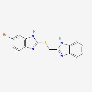 molecular formula C15H11BrN4S B4881010 2-[(1H-benzimidazol-2-ylmethyl)thio]-5-bromo-1H-benzimidazole 