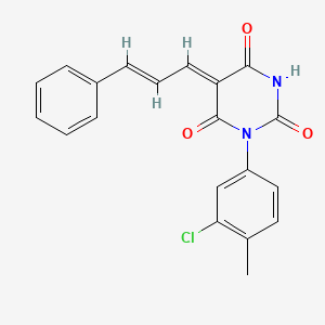 1-(3-chloro-4-methylphenyl)-5-(3-phenyl-2-propen-1-ylidene)-2,4,6(1H,3H,5H)-pyrimidinetrione