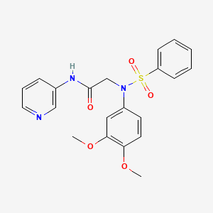 molecular formula C21H21N3O5S B4881094 N~2~-(3,4-dimethoxyphenyl)-N~2~-(phenylsulfonyl)-N~1~-3-pyridinylglycinamide 