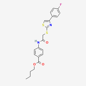 molecular formula C22H21FN2O3S2 B4881102 butyl 4-[({[4-(4-fluorophenyl)-1,3-thiazol-2-yl]thio}acetyl)amino]benzoate 