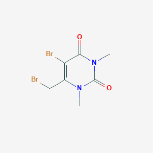 molecular formula C7H8Br2N2O2 B488111 5-bromo-6-(bromomethyl)-1,3-dimethyl-2,4(1H,3H)-pyrimidinedione CAS No. 80746-00-5