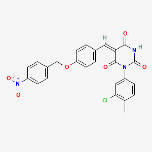 molecular formula C25H18ClN3O6 B4881110 1-(3-chloro-4-methylphenyl)-5-{4-[(4-nitrobenzyl)oxy]benzylidene}-2,4,6(1H,3H,5H)-pyrimidinetrione 