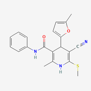 molecular formula C20H19N3O2S B4881112 5-cyano-2-methyl-4-(5-methyl-2-furyl)-6-(methylthio)-N-phenyl-1,4-dihydro-3-pyridinecarboxamide 