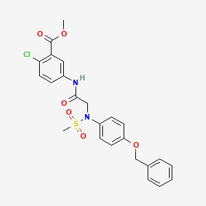 molecular formula C24H23ClN2O6S B4881115 methyl 5-{[N-[4-(benzyloxy)phenyl]-N-(methylsulfonyl)glycyl]amino}-2-chlorobenzoate 