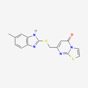 molecular formula C15H12N4OS2 B4881120 7-{[(5-methyl-1H-benzimidazol-2-yl)thio]methyl}-5H-[1,3]thiazolo[3,2-a]pyrimidin-5-one 