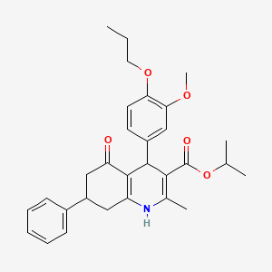 molecular formula C30H35NO5 B4881127 isopropyl 4-(3-methoxy-4-propoxyphenyl)-2-methyl-5-oxo-7-phenyl-1,4,5,6,7,8-hexahydro-3-quinolinecarboxylate 