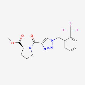 molecular formula C17H17F3N4O3 B4881142 methyl 1-({1-[2-(trifluoromethyl)benzyl]-1H-1,2,3-triazol-4-yl}carbonyl)-L-prolinate 