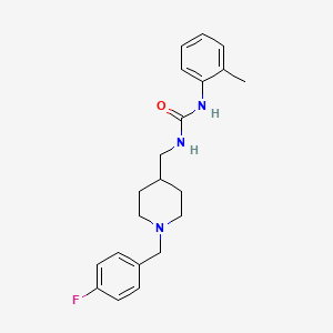 molecular formula C21H26FN3O B4881151 N-{[1-(4-fluorobenzyl)-4-piperidinyl]methyl}-N'-(2-methylphenyl)urea 