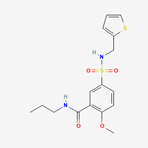 molecular formula C16H20N2O4S2 B4881201 2-methoxy-N-propyl-5-{[(2-thienylmethyl)amino]sulfonyl}benzamide 