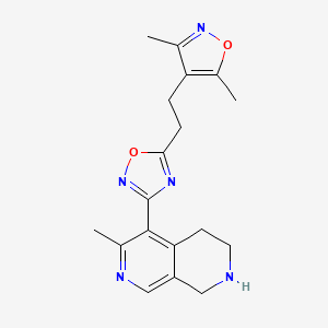 molecular formula C18H21N5O2 B4881206 5-{5-[2-(3,5-dimethyl-4-isoxazolyl)ethyl]-1,2,4-oxadiazol-3-yl}-6-methyl-1,2,3,4-tetrahydro-2,7-naphthyridine trifluoroacetate 