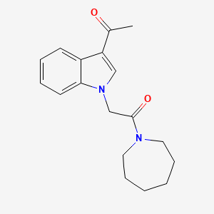 molecular formula C18H22N2O2 B4881216 1-{1-[2-(1-azepanyl)-2-oxoethyl]-1H-indol-3-yl}ethanone 