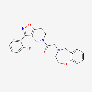 molecular formula C23H22FN3O3 B4881235 4-{2-[3-(2-fluorophenyl)-6,7-dihydroisoxazolo[4,5-c]pyridin-5(4H)-yl]-2-oxoethyl}-2,3,4,5-tetrahydro-1,4-benzoxazepine 