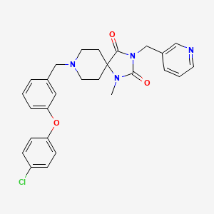 8-[3-(4-chlorophenoxy)benzyl]-1-methyl-3-(3-pyridinylmethyl)-1,3,8-triazaspiro[4.5]decane-2,4-dione