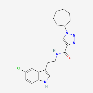 molecular formula C21H26ClN5O B4881243 N-[2-(5-chloro-2-methyl-1H-indol-3-yl)ethyl]-1-cycloheptyl-1H-1,2,3-triazole-4-carboxamide 