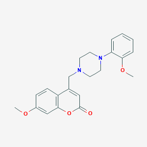 molecular formula C22H24N2O4 B4881256 7-methoxy-4-{[4-(2-methoxyphenyl)-1-piperazinyl]methyl}-2H-chromen-2-one 