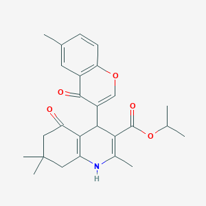 molecular formula C26H29NO5 B4881269 isopropyl 2,7,7-trimethyl-4-(6-methyl-4-oxo-4H-chromen-3-yl)-5-oxo-1,4,5,6,7,8-hexahydro-3-quinolinecarboxylate 
