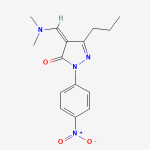 molecular formula C15H18N4O3 B4881284 4-[(dimethylamino)methylene]-2-(4-nitrophenyl)-5-propyl-2,4-dihydro-3H-pyrazol-3-one 