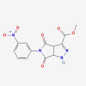molecular formula C13H10N4O6 B4881297 methyl 5-(3-nitrophenyl)-4,6-dioxo-1,3a,4,5,6,6a-hexahydropyrrolo[3,4-c]pyrazole-3-carboxylate 