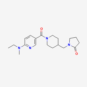 molecular formula C19H28N4O2 B4881310 1-{[1-({6-[ethyl(methyl)amino]-3-pyridinyl}carbonyl)-4-piperidinyl]methyl}-2-pyrrolidinone 