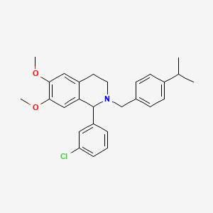 molecular formula C27H30ClNO2 B4881312 1-(3-chlorophenyl)-2-(4-isopropylbenzyl)-6,7-dimethoxy-1,2,3,4-tetrahydroisoquinoline 