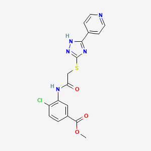 molecular formula C17H14ClN5O3S B4881344 methyl 4-chloro-3-[({[5-(4-pyridinyl)-4H-1,2,4-triazol-3-yl]thio}acetyl)amino]benzoate 