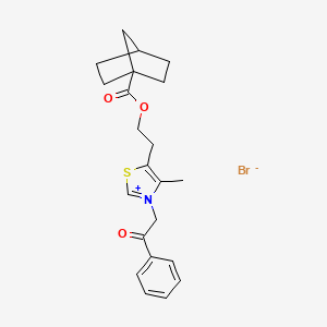 5-{2-[(bicyclo[2.2.1]hept-1-ylcarbonyl)oxy]ethyl}-4-methyl-3-(2-oxo-2-phenylethyl)-1,3-thiazol-3-ium bromide