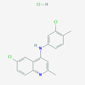 molecular formula C17H15Cl3N2 B4881360 6-chloro-N-(3-chloro-4-methylphenyl)-2-methyl-4-quinolinamine hydrochloride 