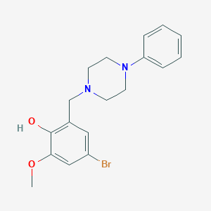 molecular formula C18H21BrN2O2 B4881365 4-bromo-2-methoxy-6-[(4-phenyl-1-piperazinyl)methyl]phenol 