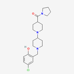 molecular formula C22H32ClN3O2 B4881370 4-chloro-2-{[4-(1-pyrrolidinylcarbonyl)-1,4'-bipiperidin-1'-yl]methyl}phenol 