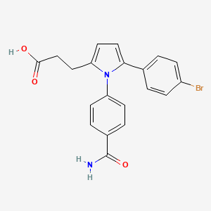3-[1-[4-(aminocarbonyl)phenyl]-5-(4-bromophenyl)-1H-pyrrol-2-yl]propanoic acid