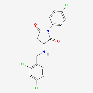 molecular formula C17H13Cl3N2O2 B4881408 1-(4-chlorophenyl)-3-[(2,4-dichlorobenzyl)amino]-2,5-pyrrolidinedione 