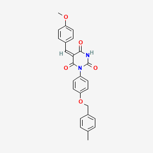 molecular formula C26H22N2O5 B4881409 5-(4-methoxybenzylidene)-1-{4-[(4-methylbenzyl)oxy]phenyl}-2,4,6(1H,3H,5H)-pyrimidinetrione 
