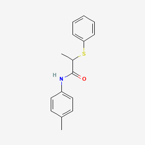 molecular formula C16H17NOS B4881413 N-(4-methylphenyl)-2-(phenylthio)propanamide 