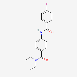 molecular formula C18H19FN2O2 B4881414 N-{4-[(diethylamino)carbonyl]phenyl}-4-fluorobenzamide 